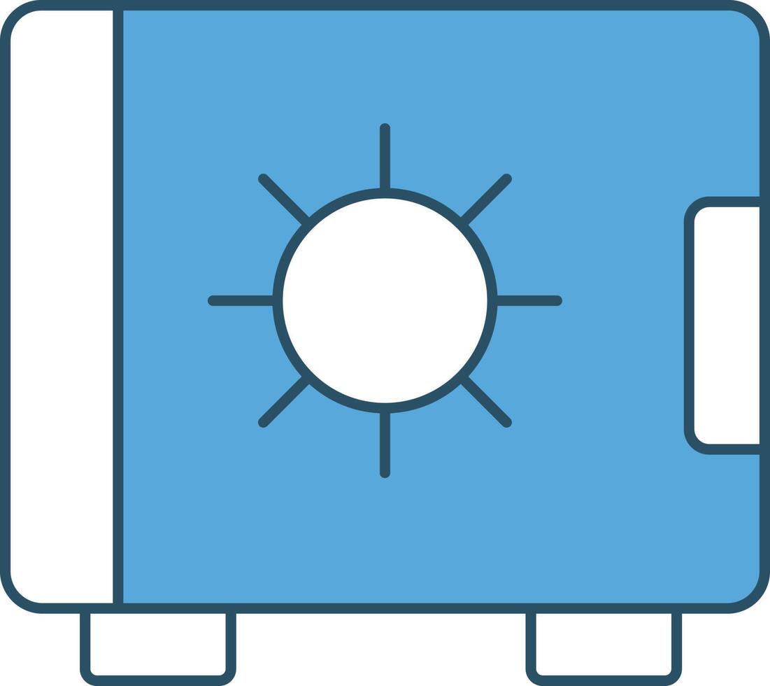 Strongbox Icon In Blue And White Color. vector
