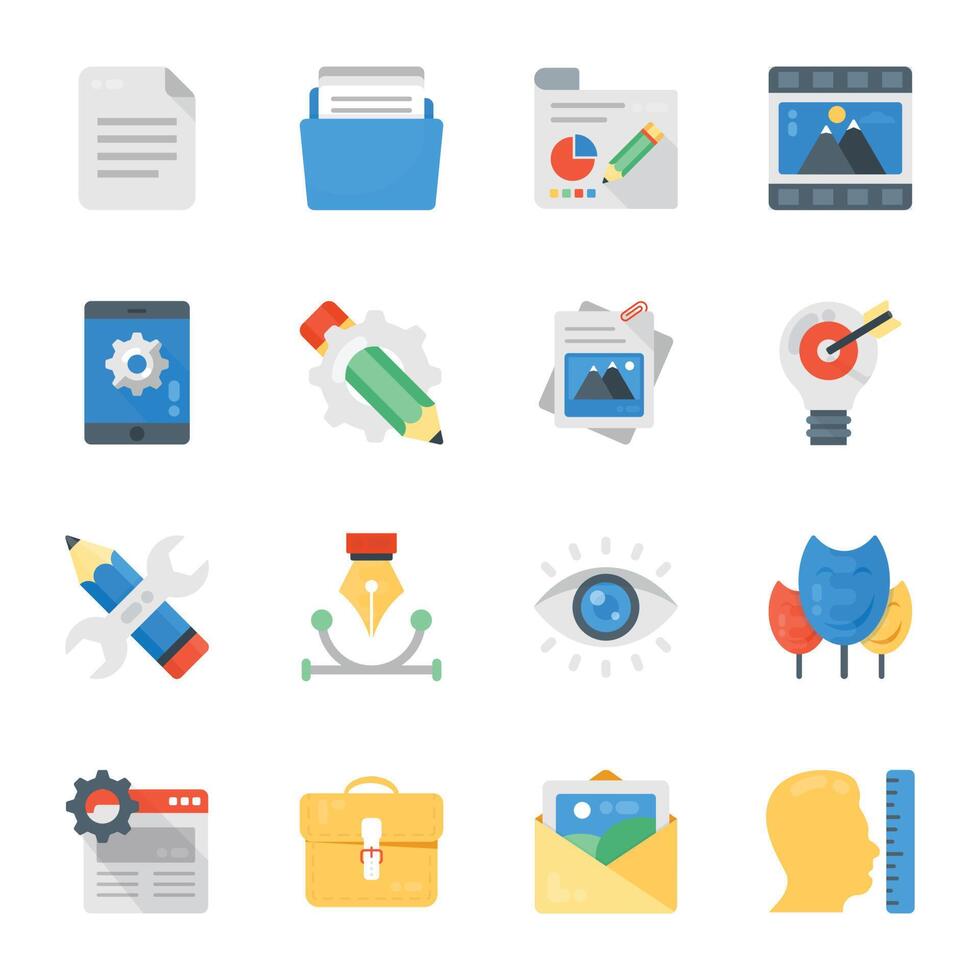 Creative Process Flat Vector Icons