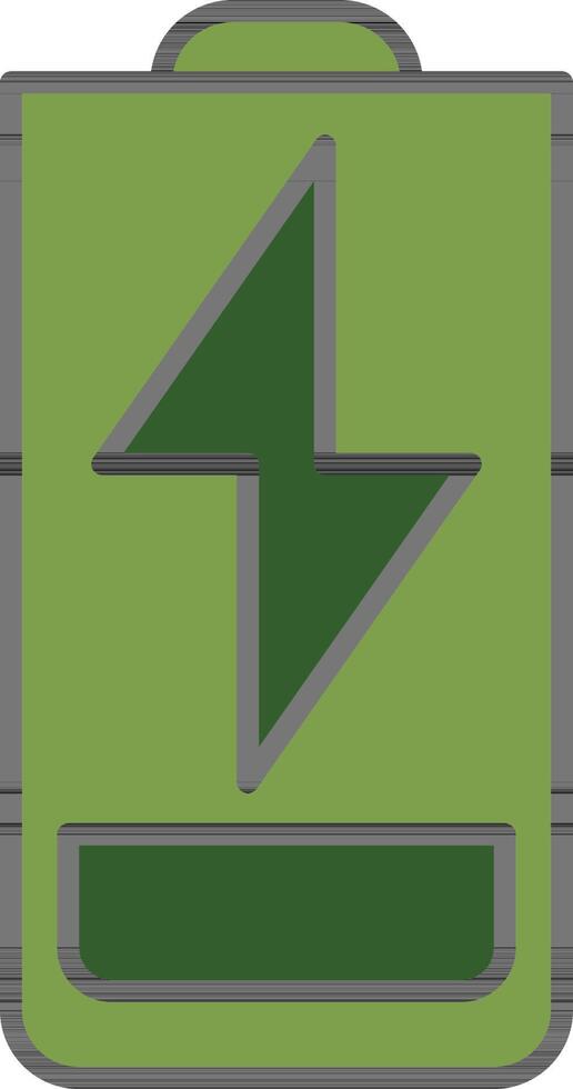 Battery Charging Icon In Green Color. vector