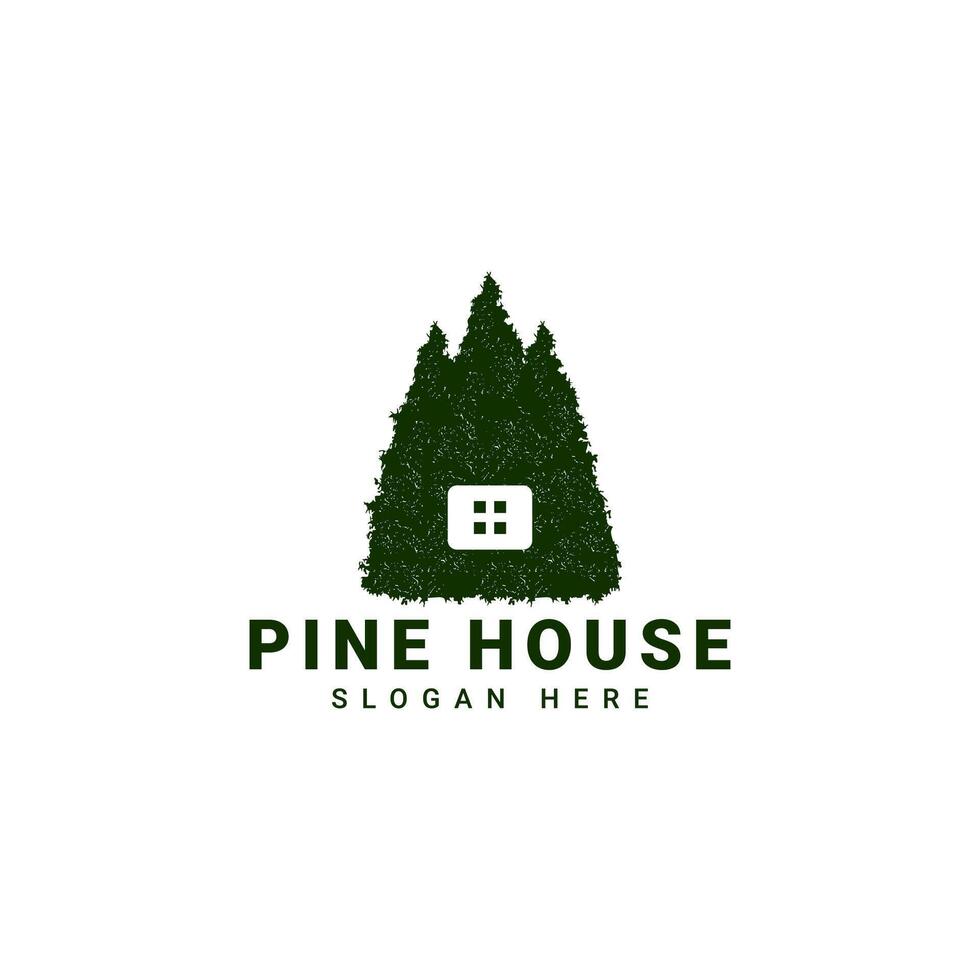 pine house logo, suitable for those of you who have a home business vector