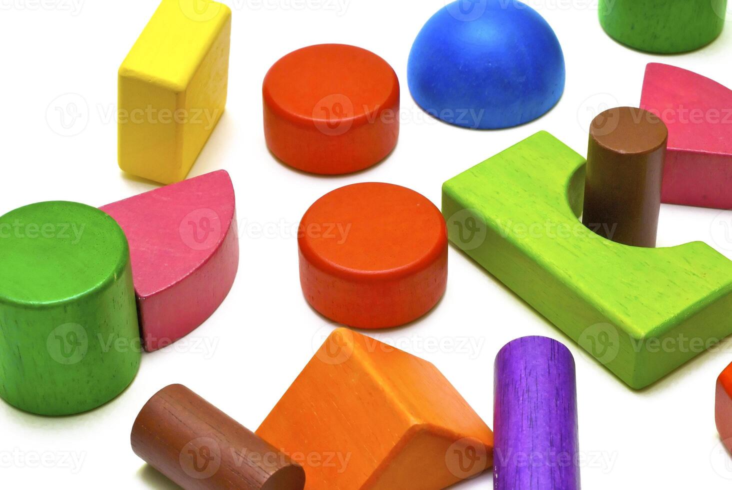 Colored wooden toys photo