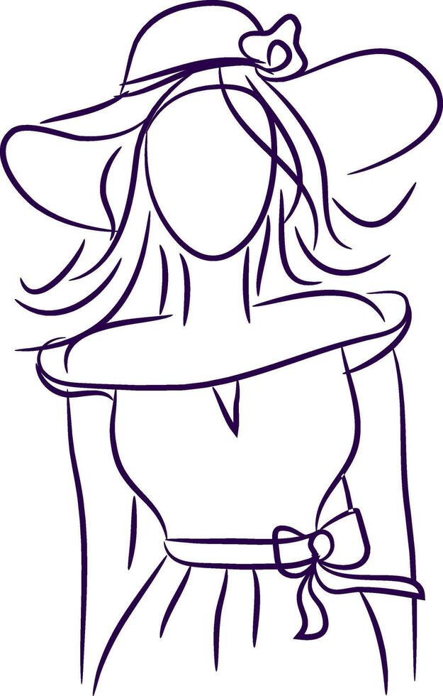 Character of a girl with hat. vector