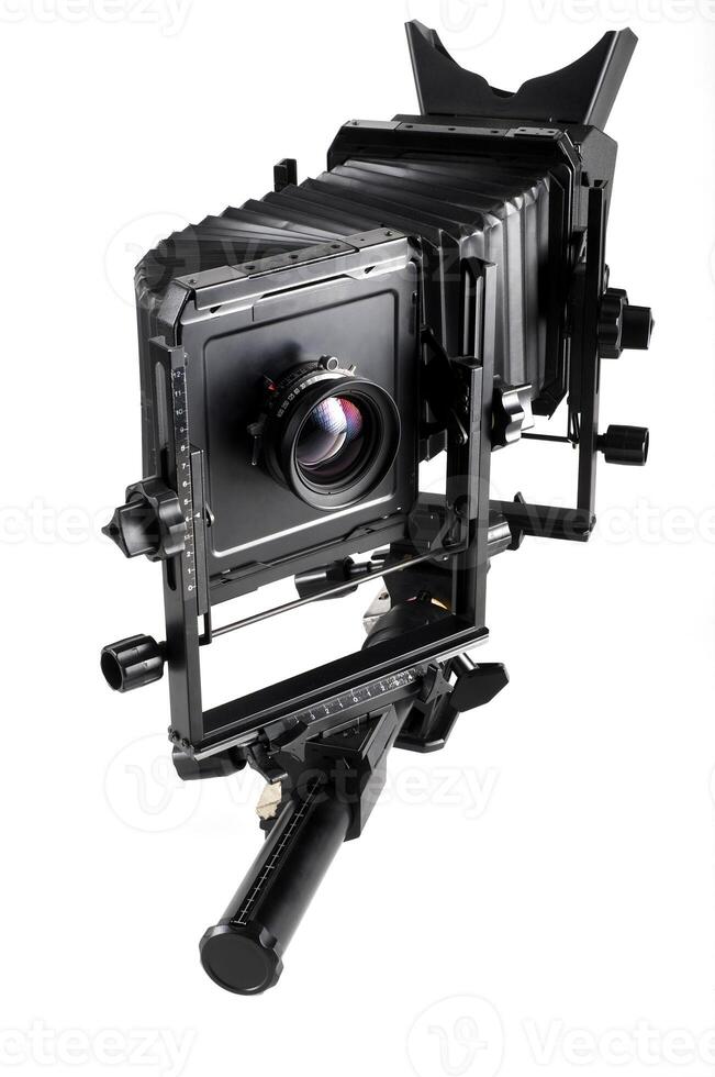 Large format camera front taken from the side. photo