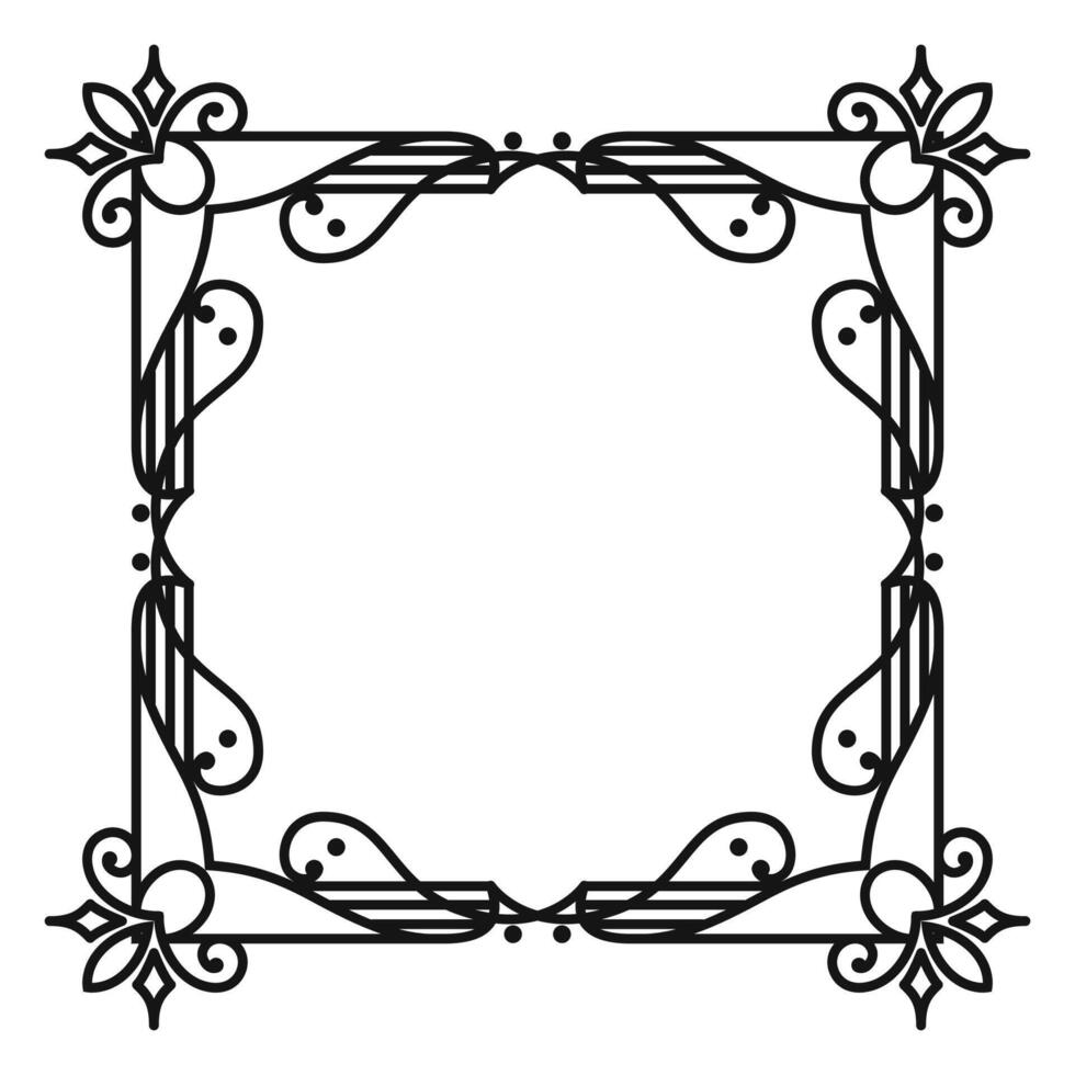 hand drawn doodle frame on white vector