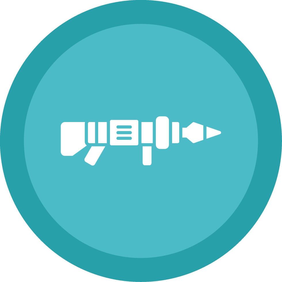Grenade Launcher Glyph Multi Circle Icon vector