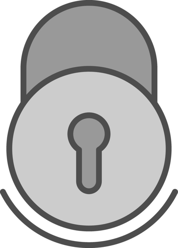 Lock Line Filled Greyscale Icon Design vector