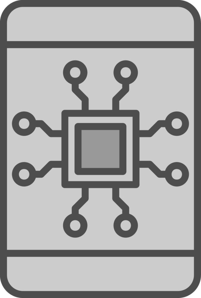 Mobile Technology Line Filled Greyscale Icon Design vector