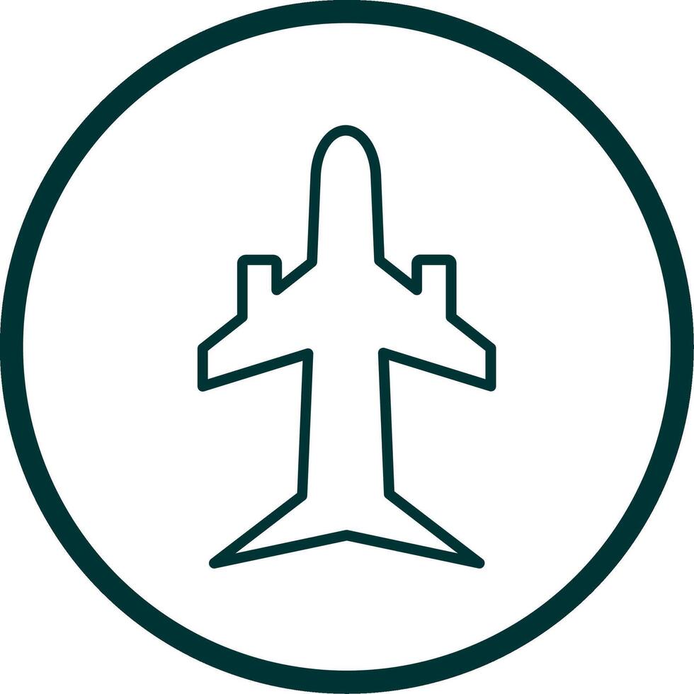 Plane Line Circle Icon Design vector