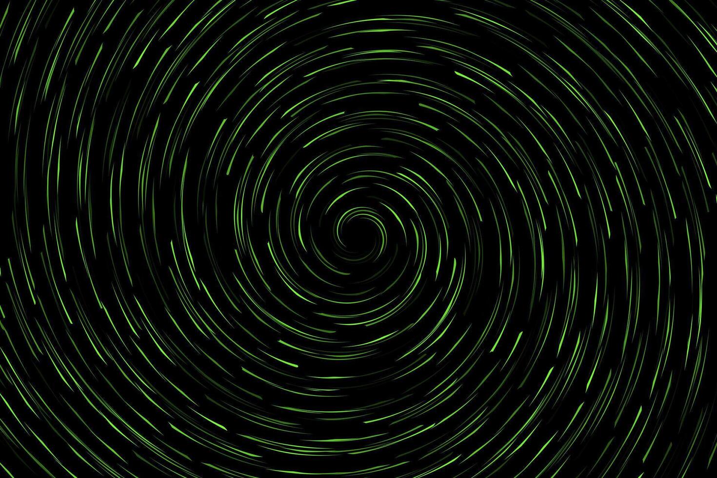 Green abstract spiral circle waves background vector