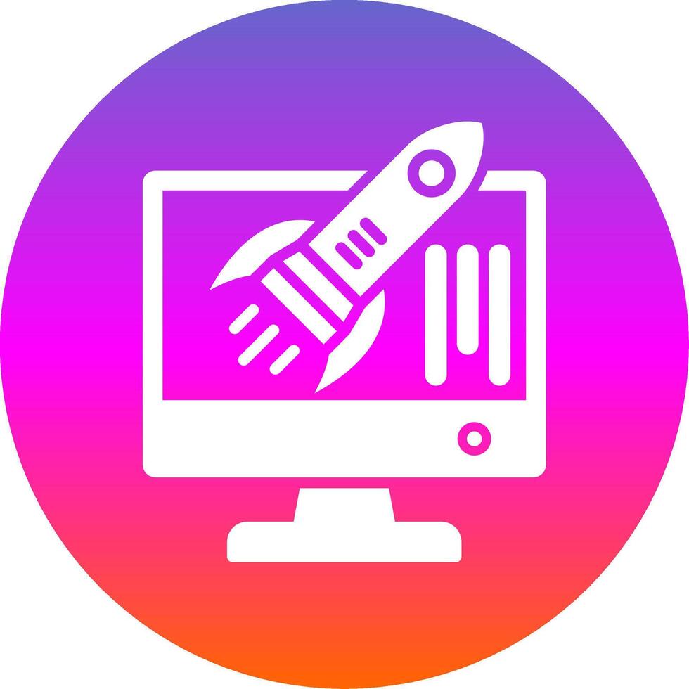Startup Glyph Gradient Circle Icon Design vector
