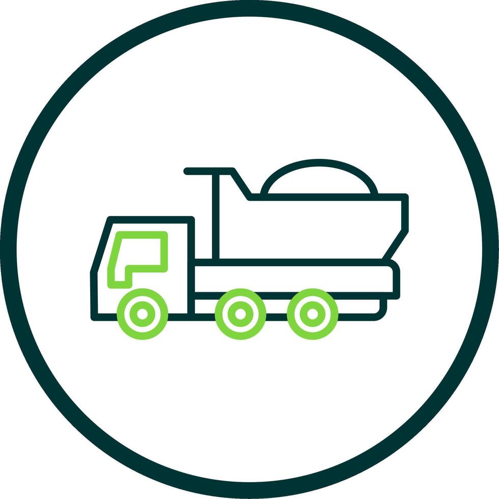Dumper Truck Line Circle Icon Design vector
