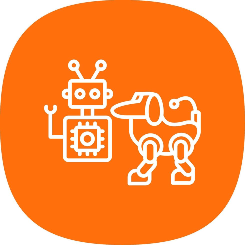 Robot Line Curve Icon Design vector