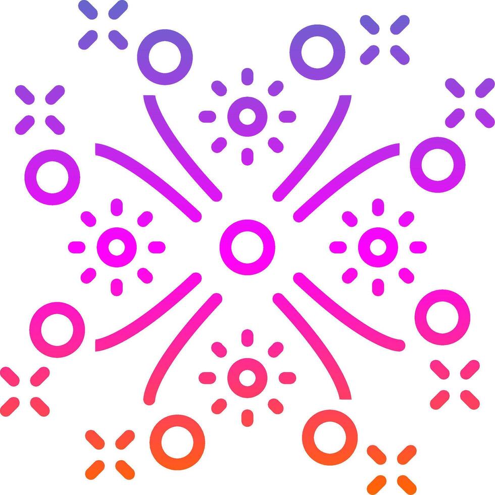 Sparkler Line Gradient Icon Design vector