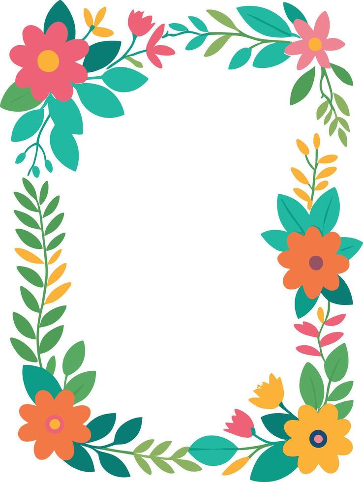 Simple Abstract hand drawn various shapes and flat flower. Nature flowers and Leaves illustration on white background vector