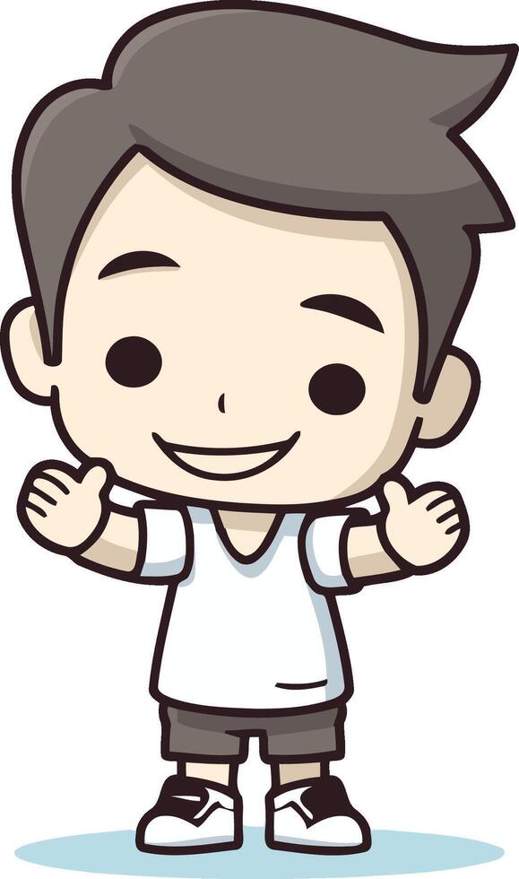 Smiling boy character cartoon illustration. Colorful and detailed. vector