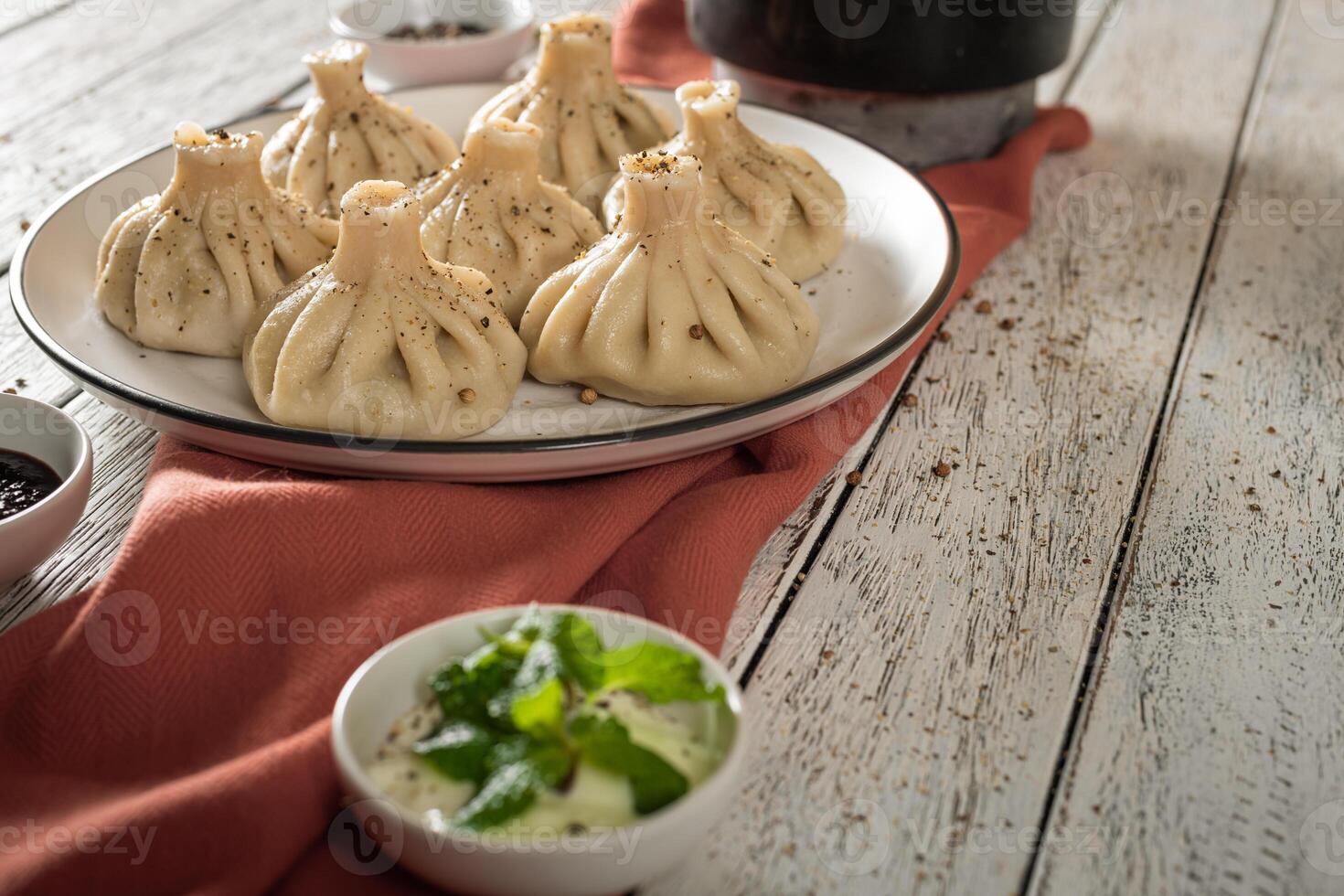 Georgian dishes Khinkali photo