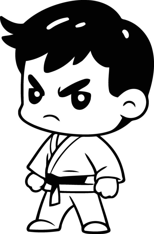 Karate Boy - Cute Cartoon Illustration vector