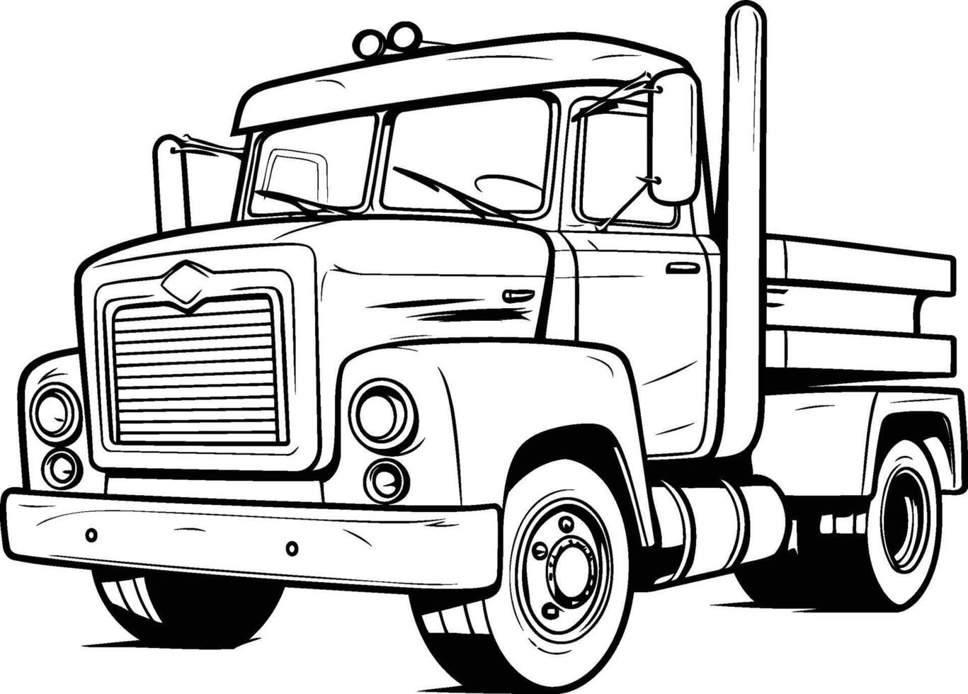 illustration of a truck. Isolated on a white background. vector