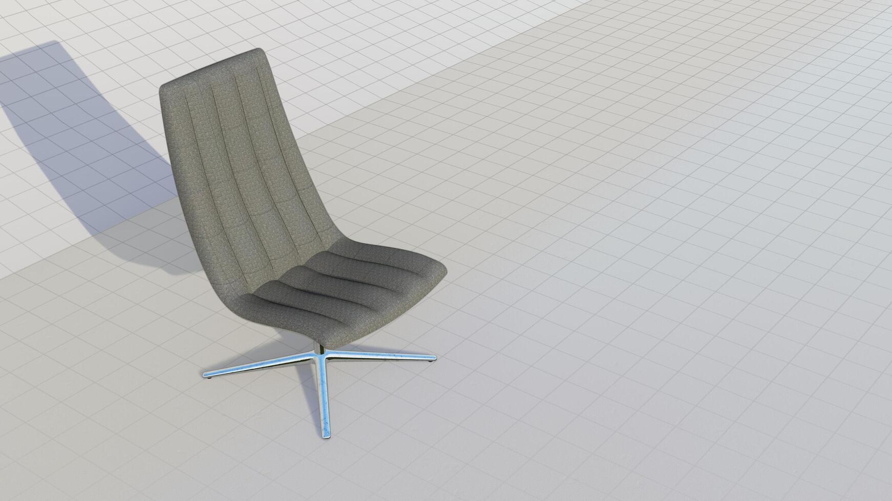 3d rendering lounge chair office on blueprint photo