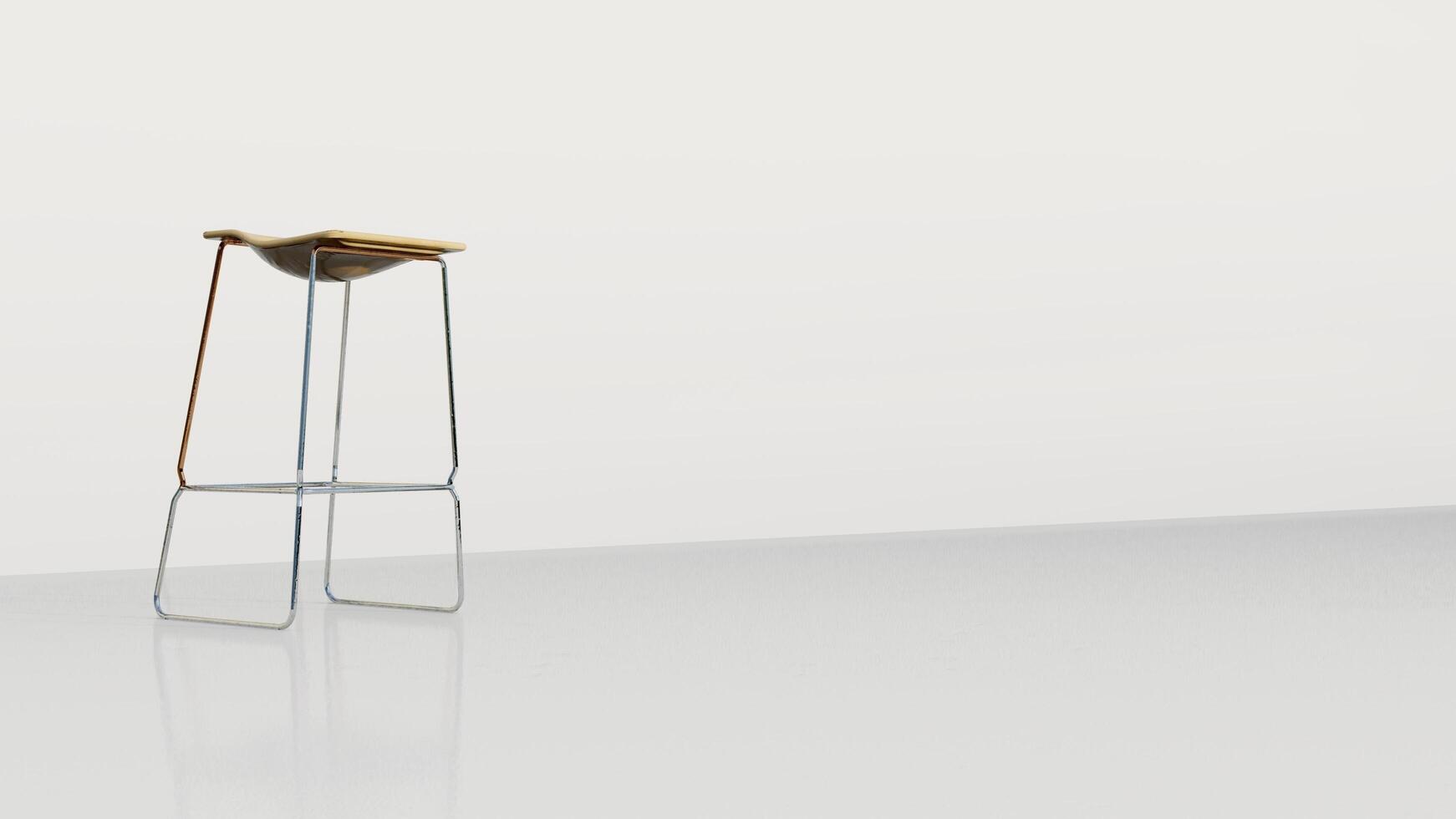 3d rendering wake stool and bar chair on white background photo
