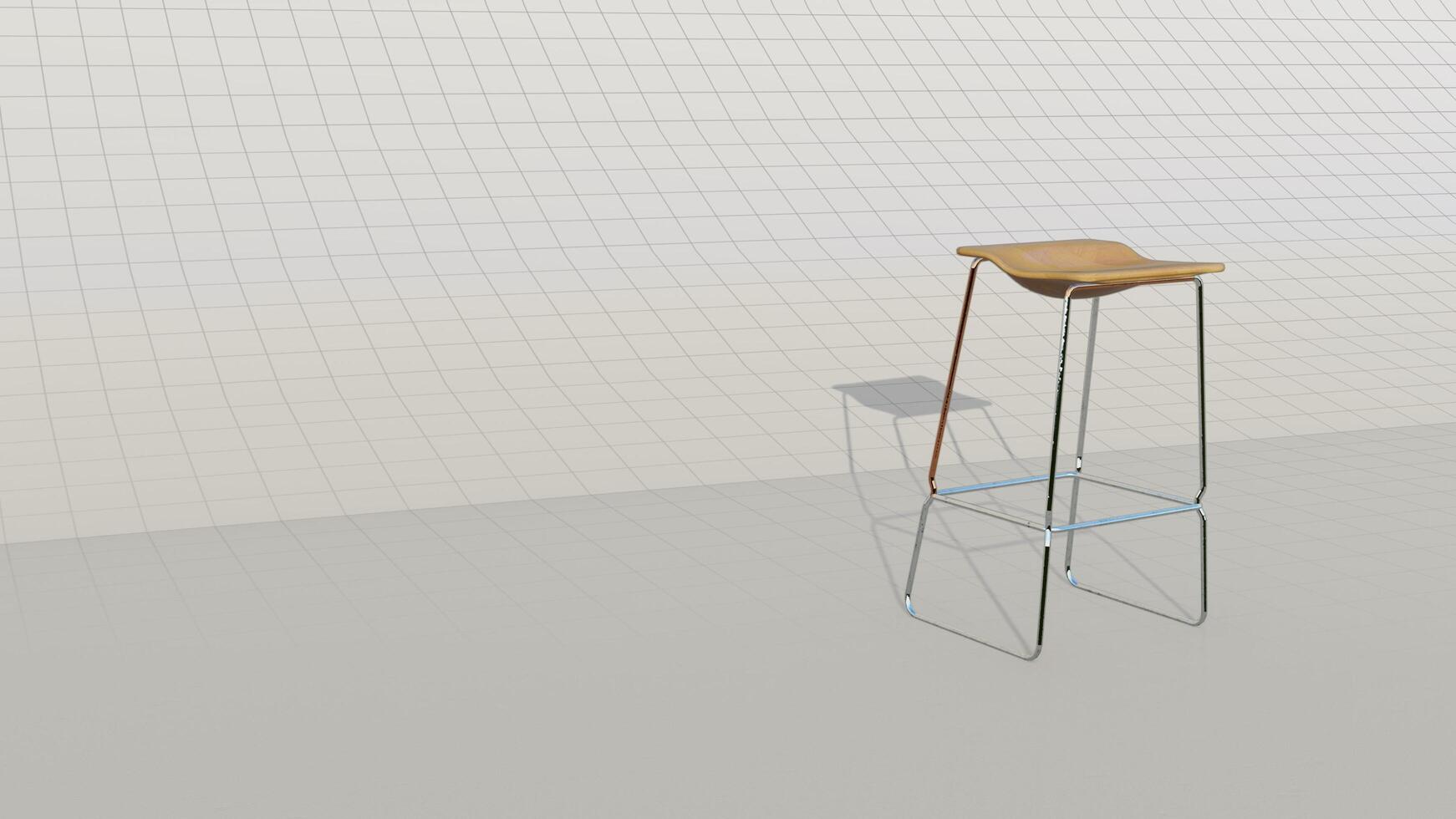 3d rendering barstool on blueprint background photo