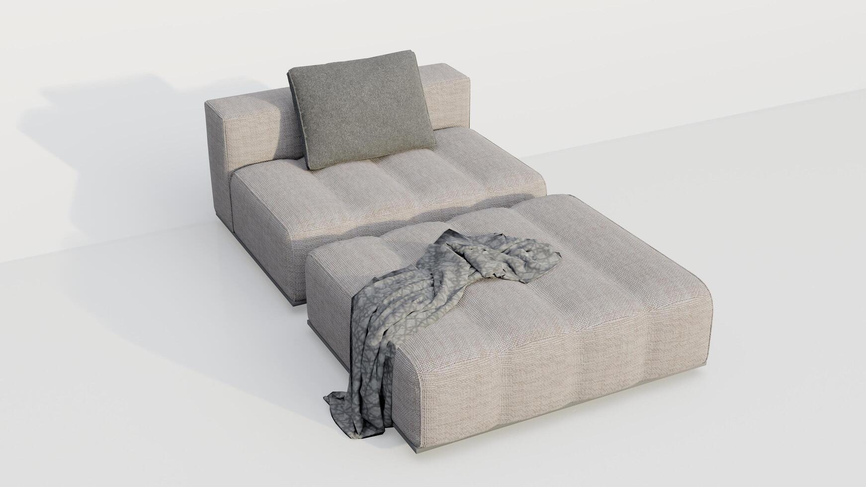 3d rendering velvet sofa beige photo