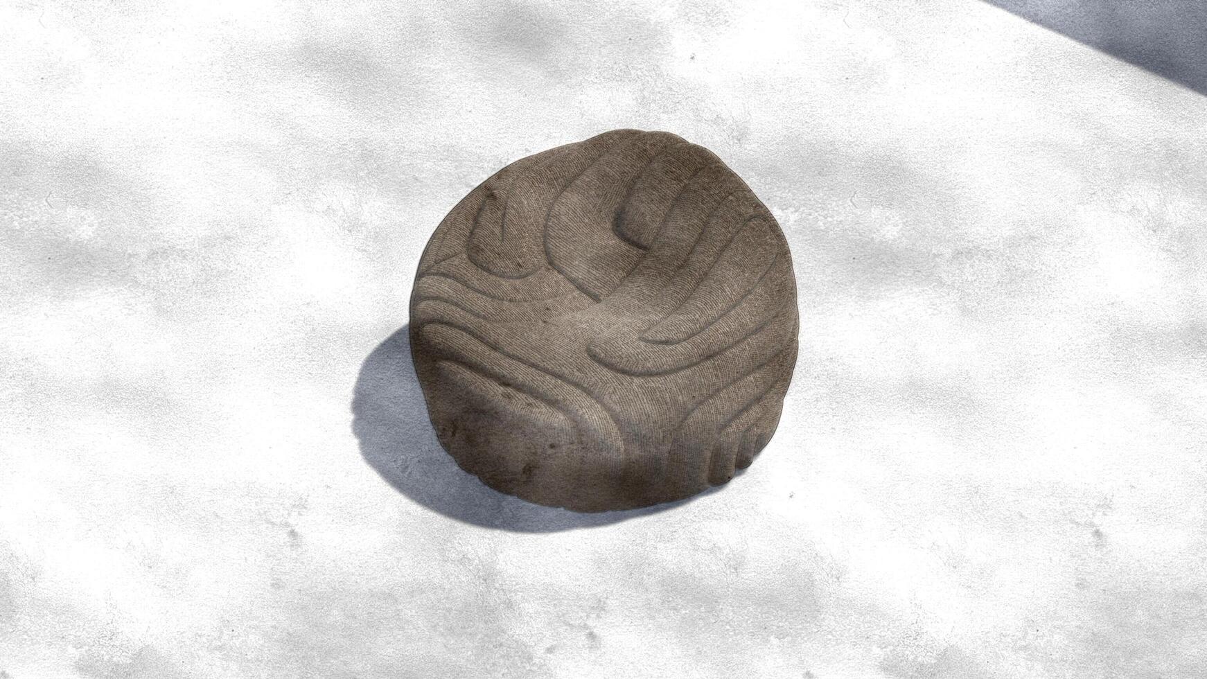 3d rendering bean bag chair on sketch photo