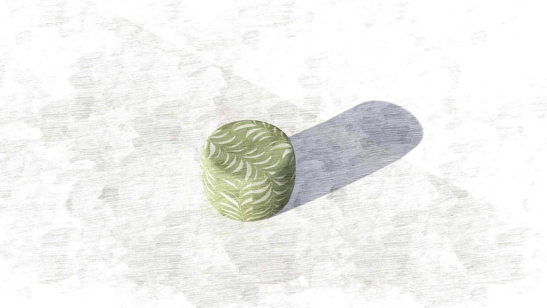 3d rendering round pouf on sketch photo