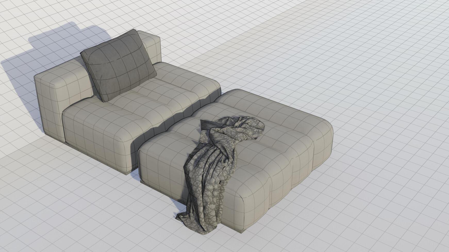 3d rendering velvet sofa beige photo
