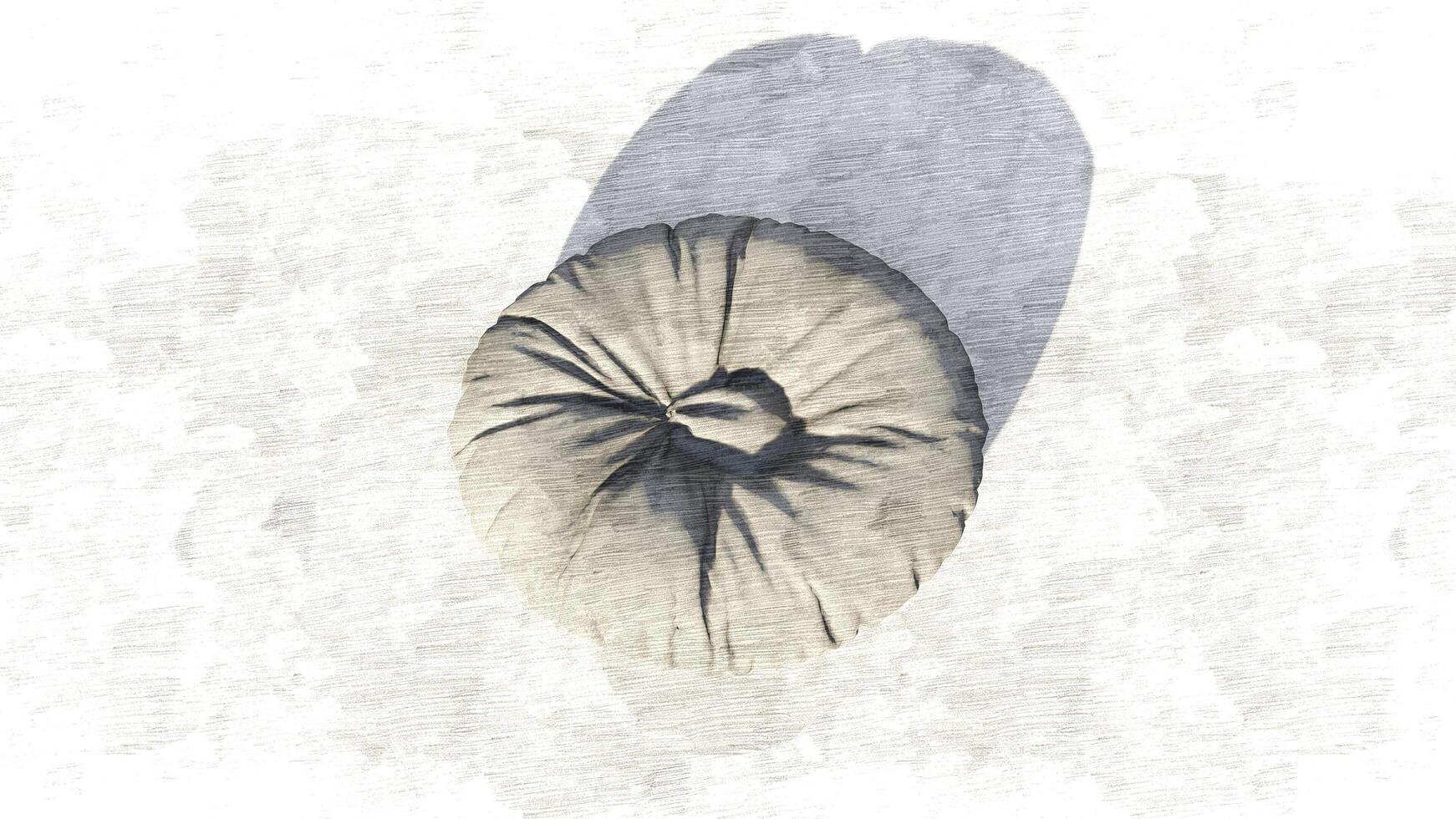 3d rendering round beanbag on sketch photo