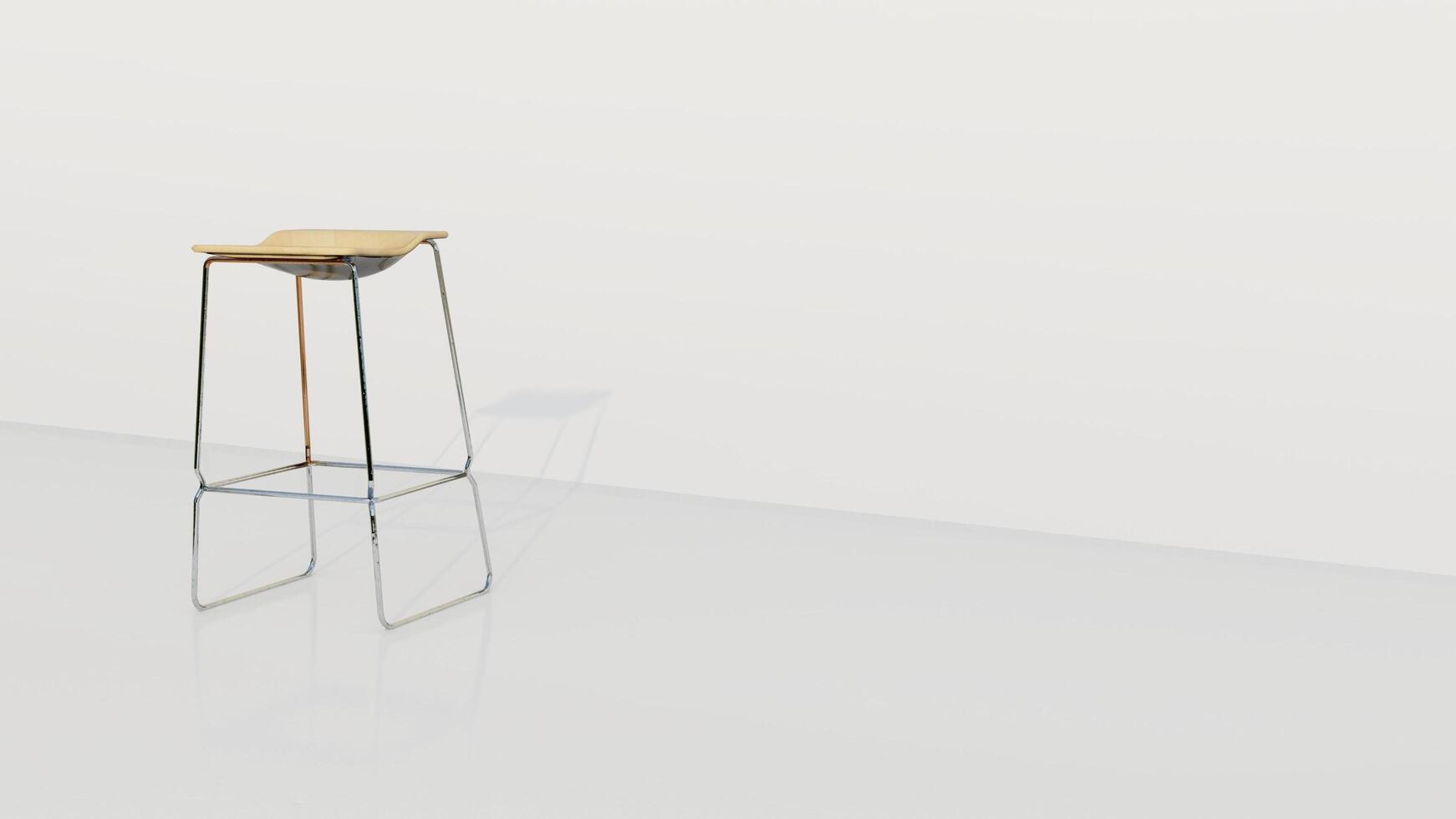 3d rendering wake stool and bar chair on white background photo