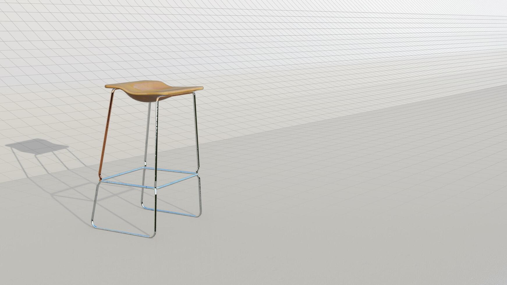 3d rendering barstool on blueprint background photo