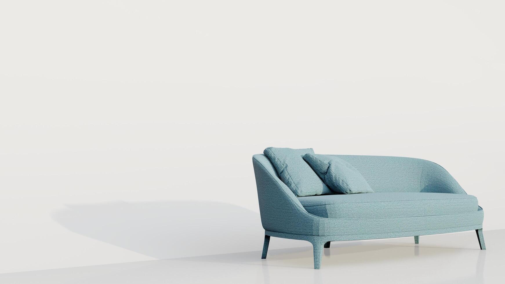 3d rendering modern minimalist blue sofa photo