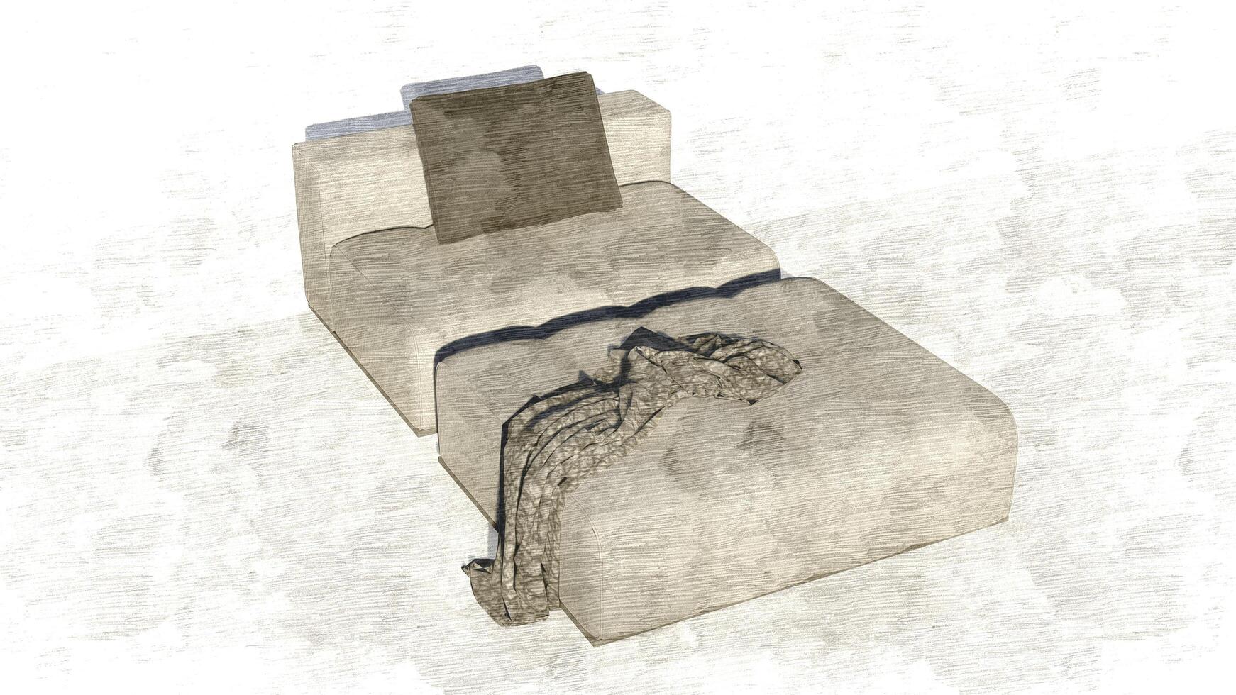 3d rendering velvet sofa beige photo