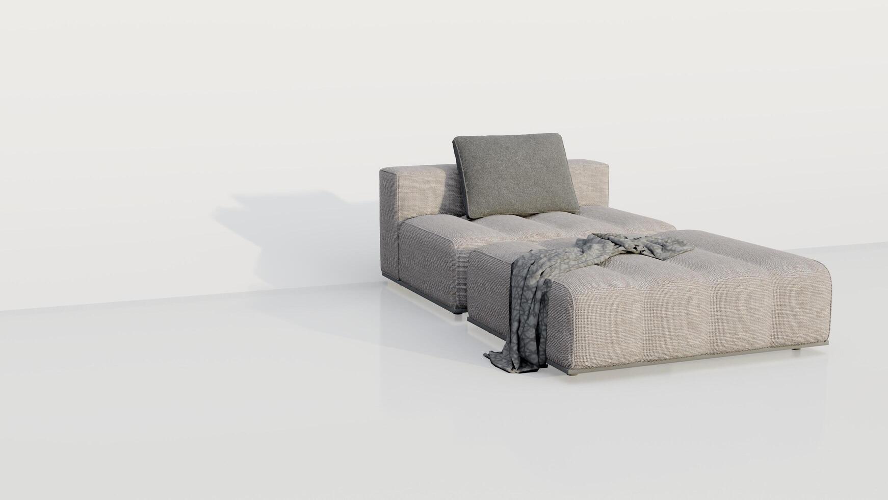 3d rendering velvet sofa beige photo