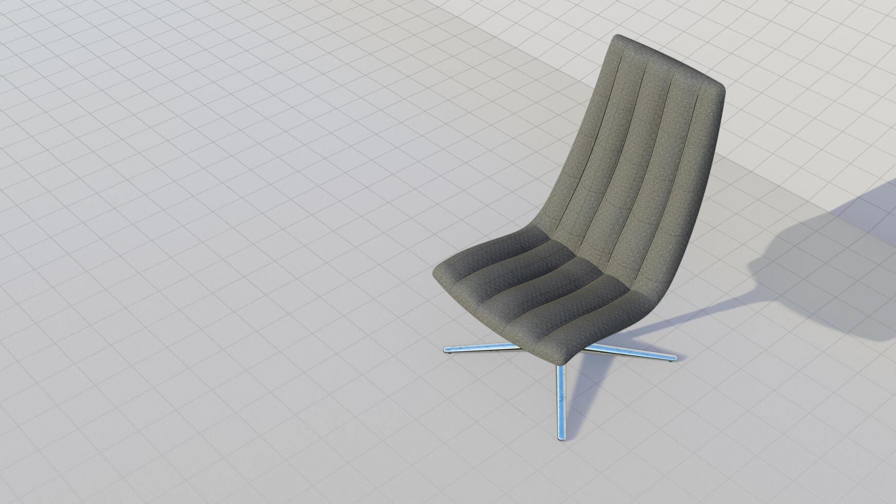3d rendering lounge chair office on blueprint photo