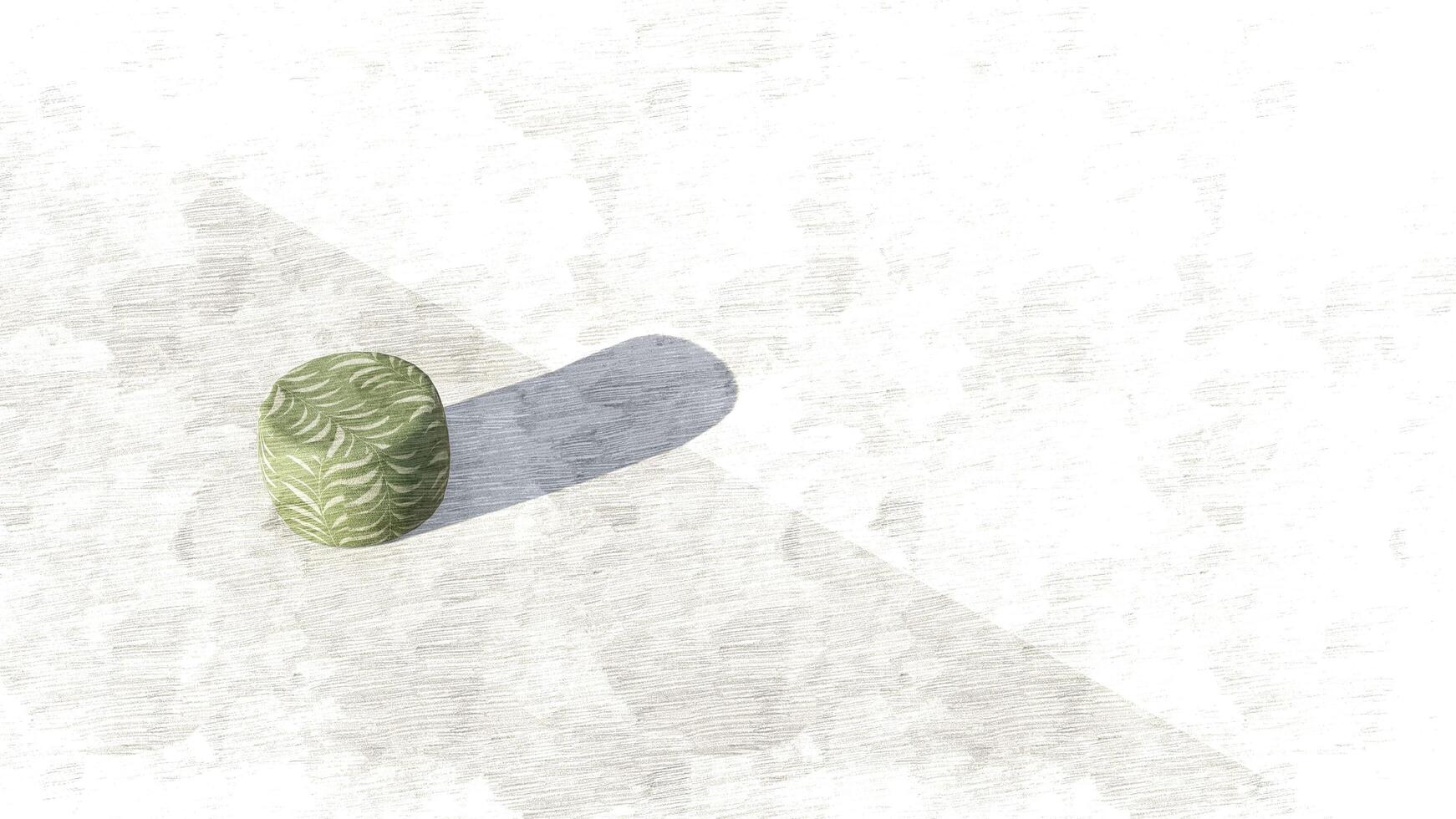 3d rendering round pouf on sketch photo