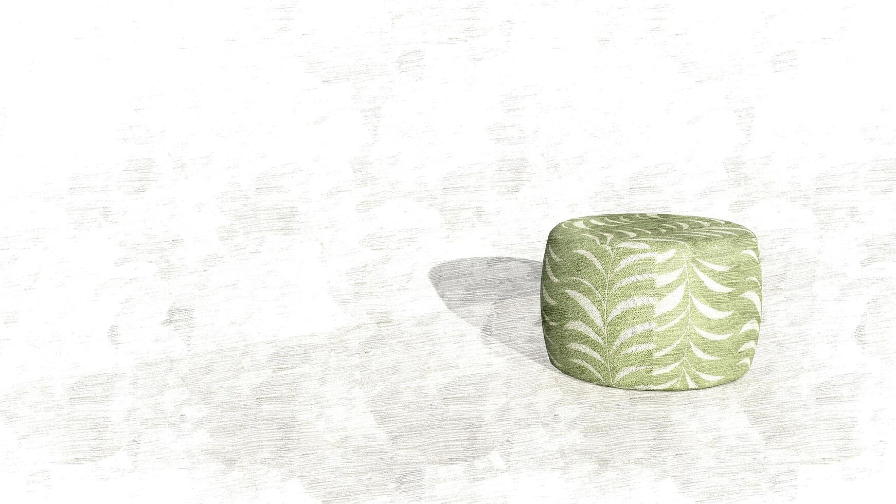 3d rendering round pouf on sketch photo