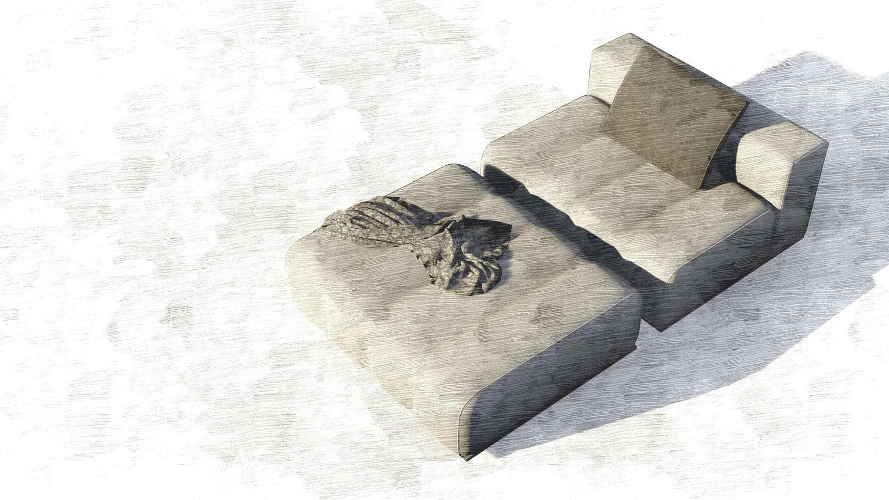 3d rendering velvet sofa beige photo