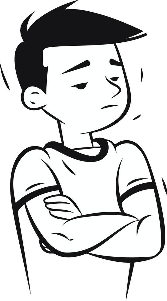 Man with crossed arms of a man in sportswear. vector