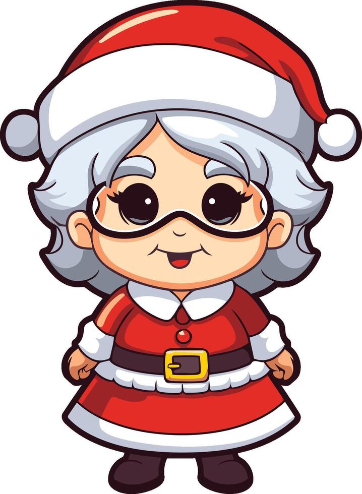Cute Cartoon Santa Claus Character isolated on white background. vector