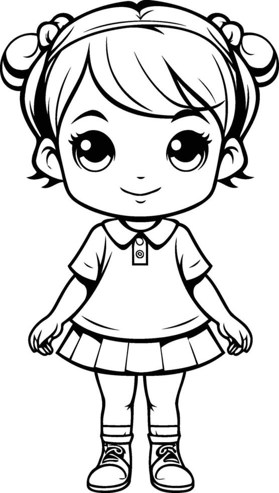 Cute little girl cartoon illustration graphic design illustration graphic design vector