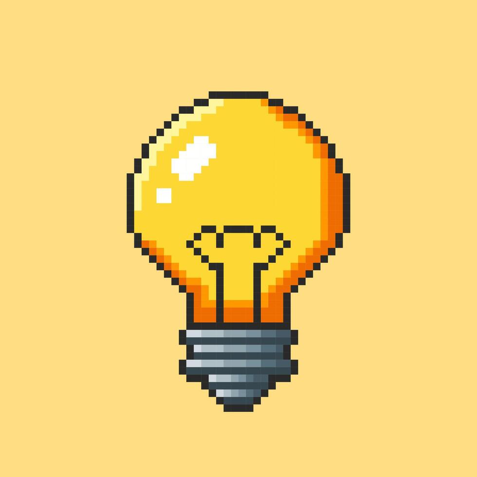 Light bulb idea pixel art. illustration design vector