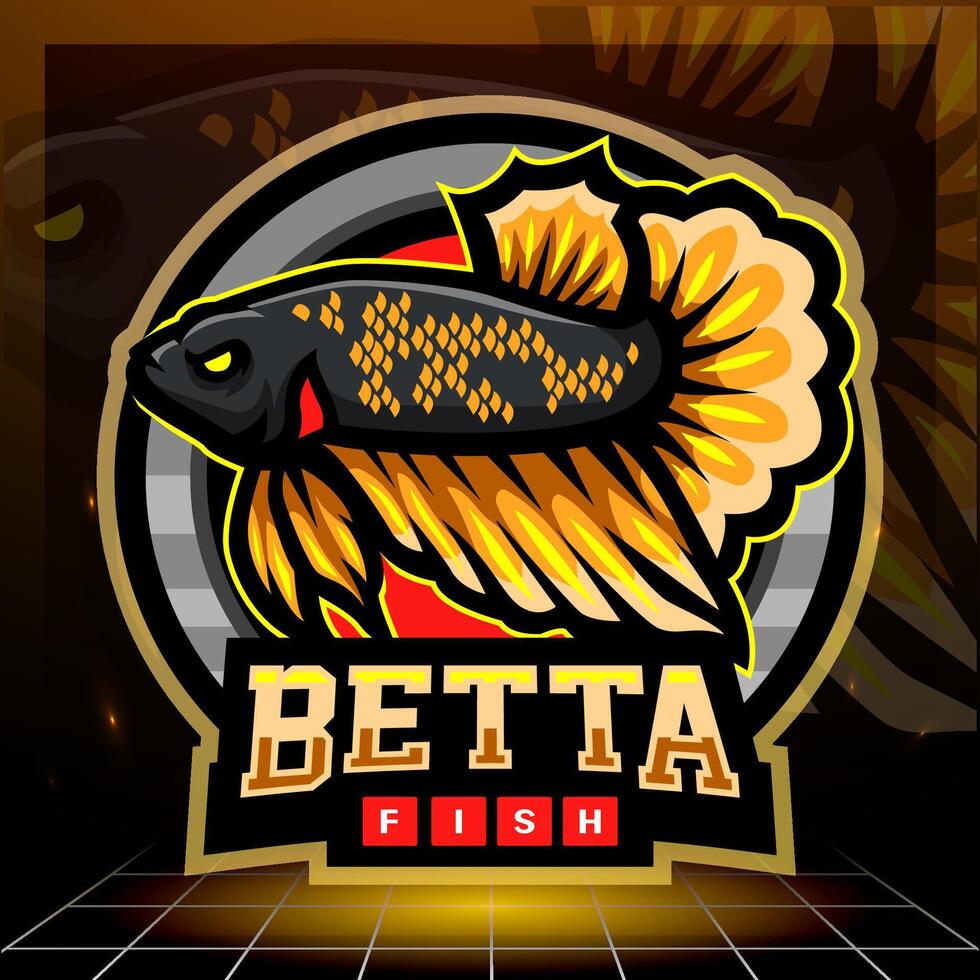 Betta fish mascot. esport logo design vector