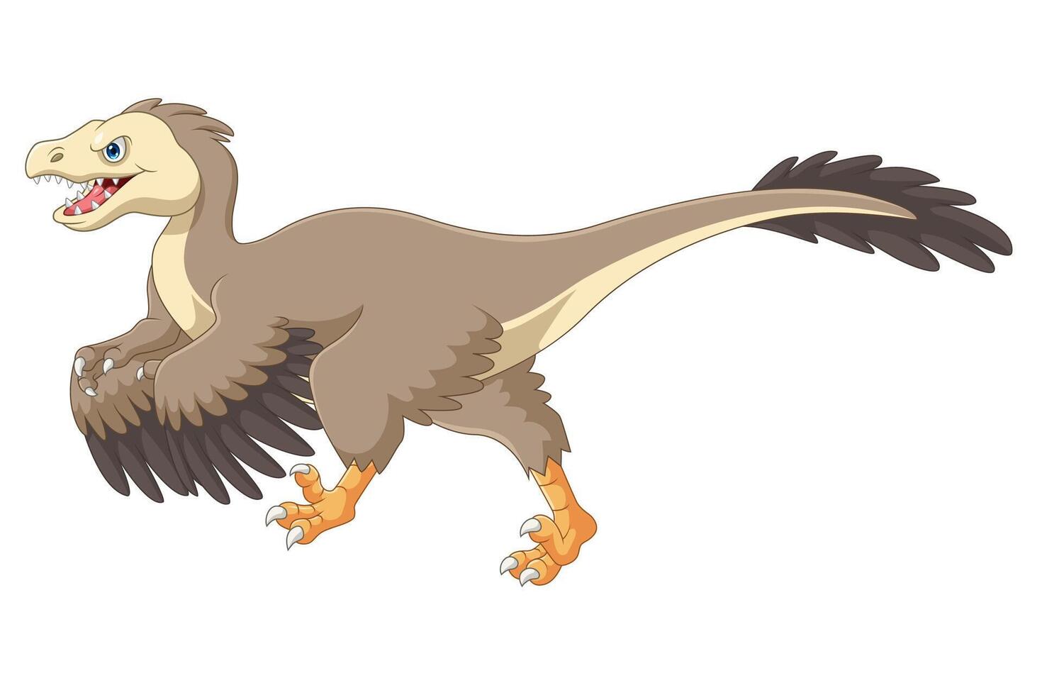 Cartoon velociraptor on white background vector