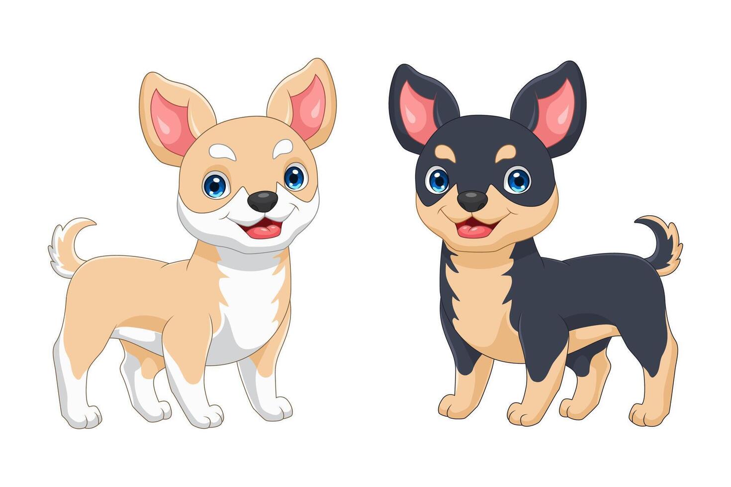 Cartoon happy Chihuahua dog breed vector