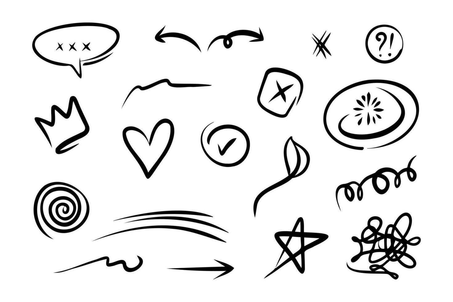 Doodle element set, for concept design. vector