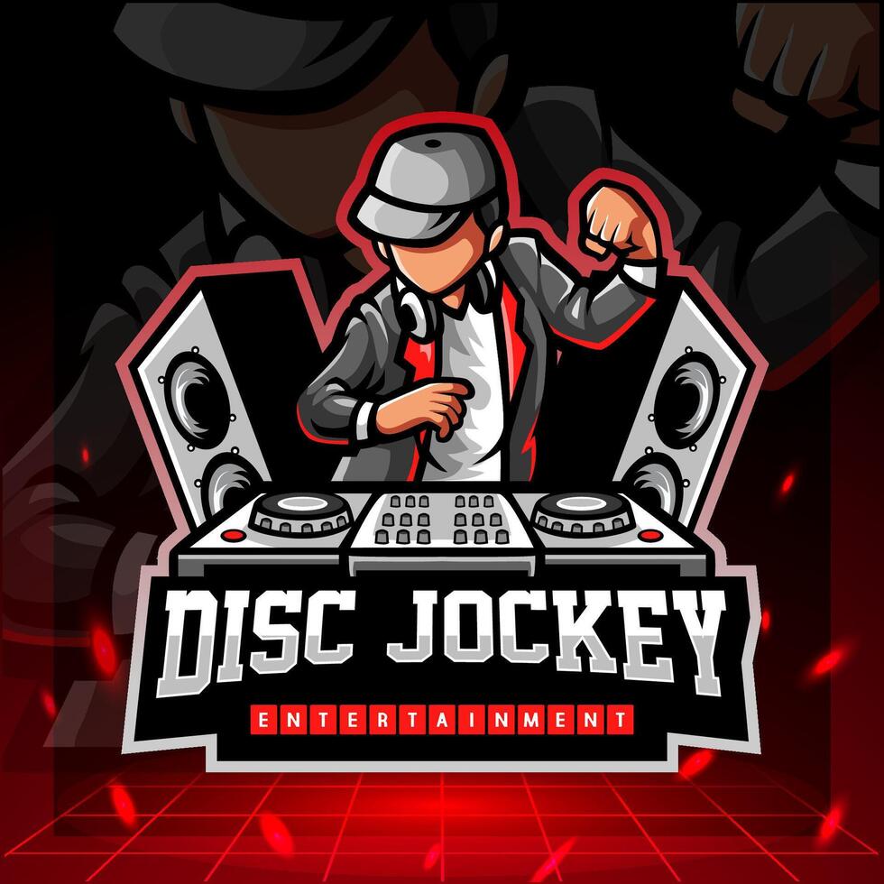 Disc jockey mascot. esport logo design vector
