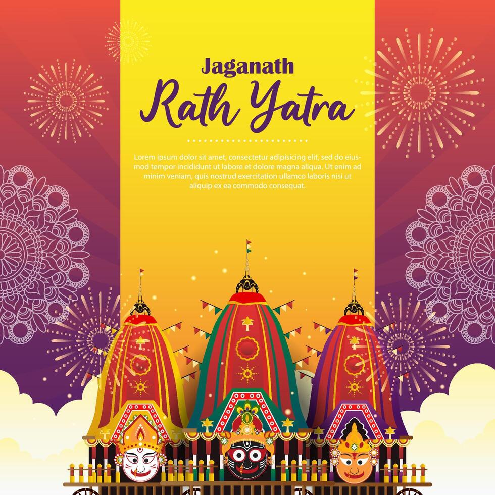happy rath yatra poster vector