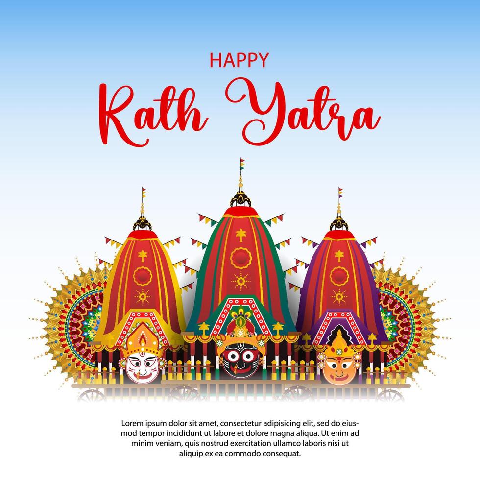 happy rath yatra illustration vector